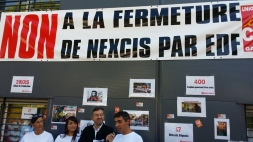 Visite de soutien aux salariés de Nexcis en lutte