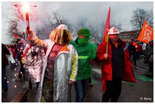 Manifestation des sidérurgistes d'ArcelorMittal à Strasbourg le 6 février 2013. Photos : Rémy Blang